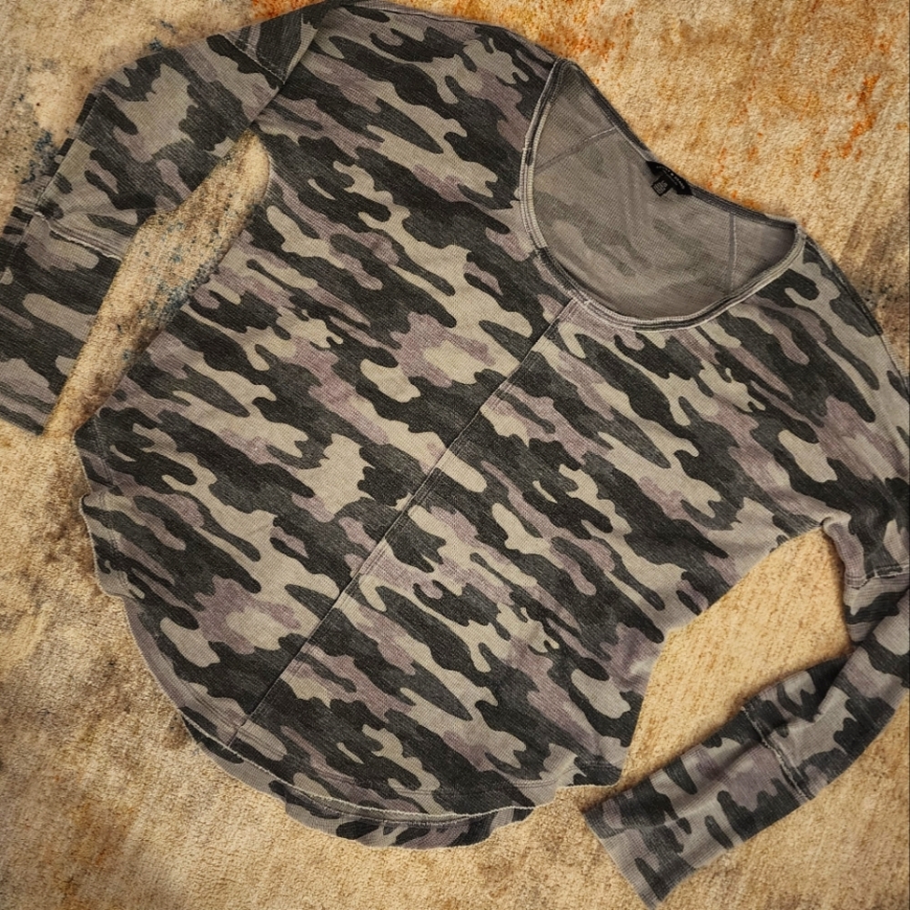 Lucky Drop Shoulder Burnput Rounded Hem Long Sleeve Thermals